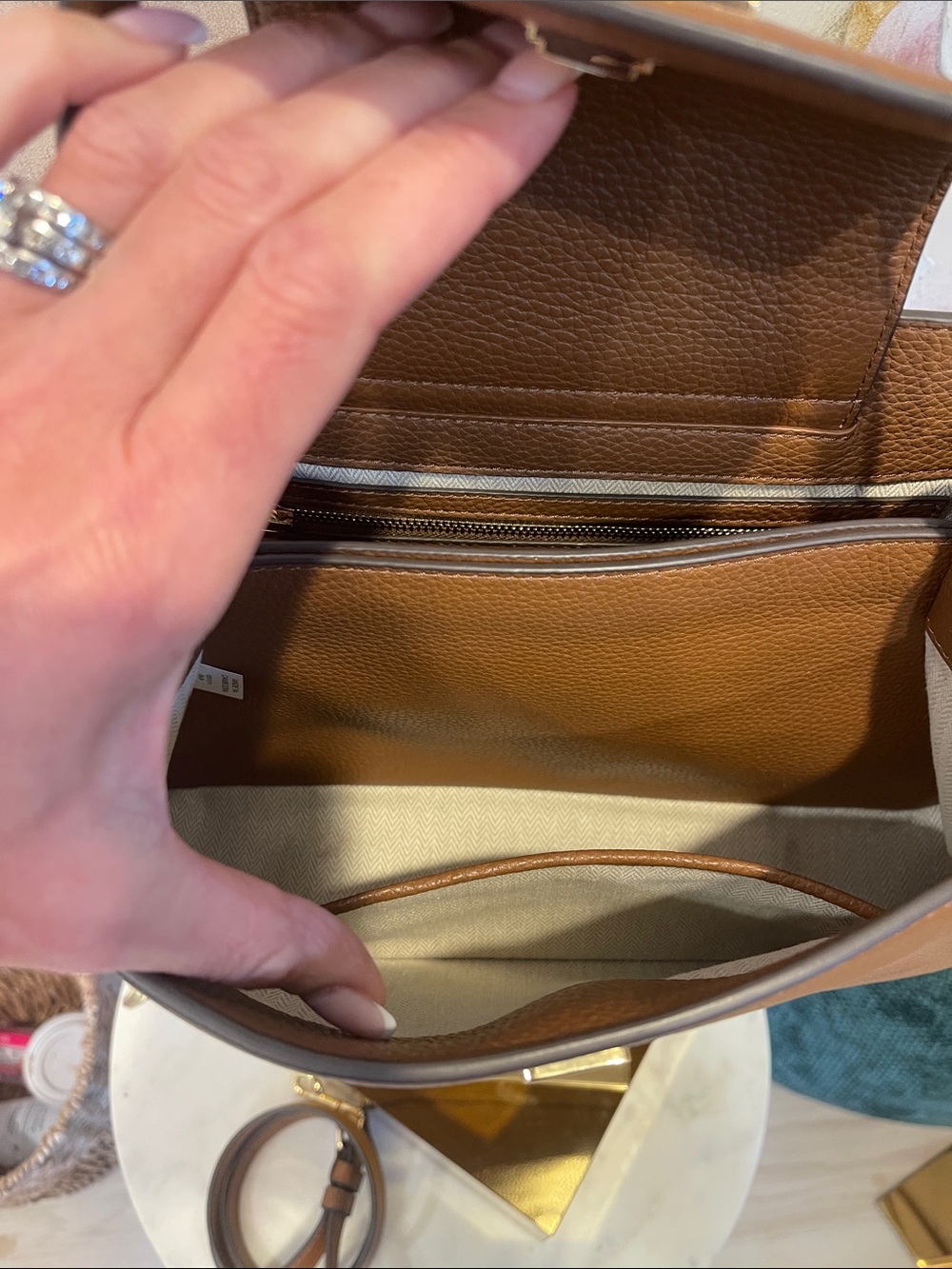 Tory Burch Britten Satchel with Crossbody in Tan - Picture 8 of 10